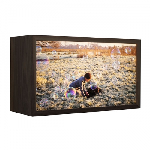 Secret | 28x49x18cm, notenhout, ontspiegeld glas, duratrans, led-verlichting, 2020