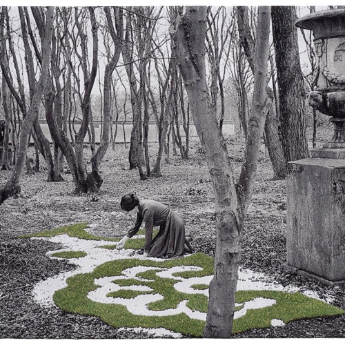 Franse tuin (French garden) | 88cm x 128cm; gobelin, embroidered by hand; 2017